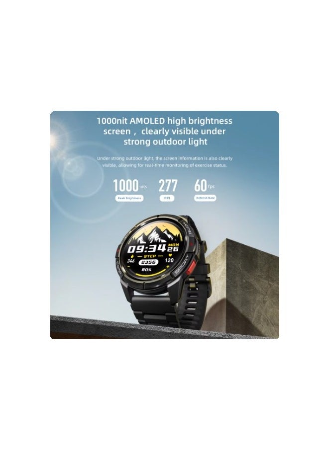 Mibro - GS Active Smartwatch 1.3 Inch AMOLED Display GPS Global Positioning System 10 Axis Motion Senor Seek Beats Seek Beats Exercise Algorithm 24-Hour Health Management Dual Strap (Gray) - Image 1