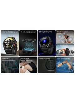 Mibro GS Active Smartwatch 1.3 Inch AMOLED Display GPS Global Positioning System 10 Axis Motion Senor Seek Beats Seek Beats Exercise Algorithm 24-Hour Health Management Dual Strap (Gray)  - Image 5