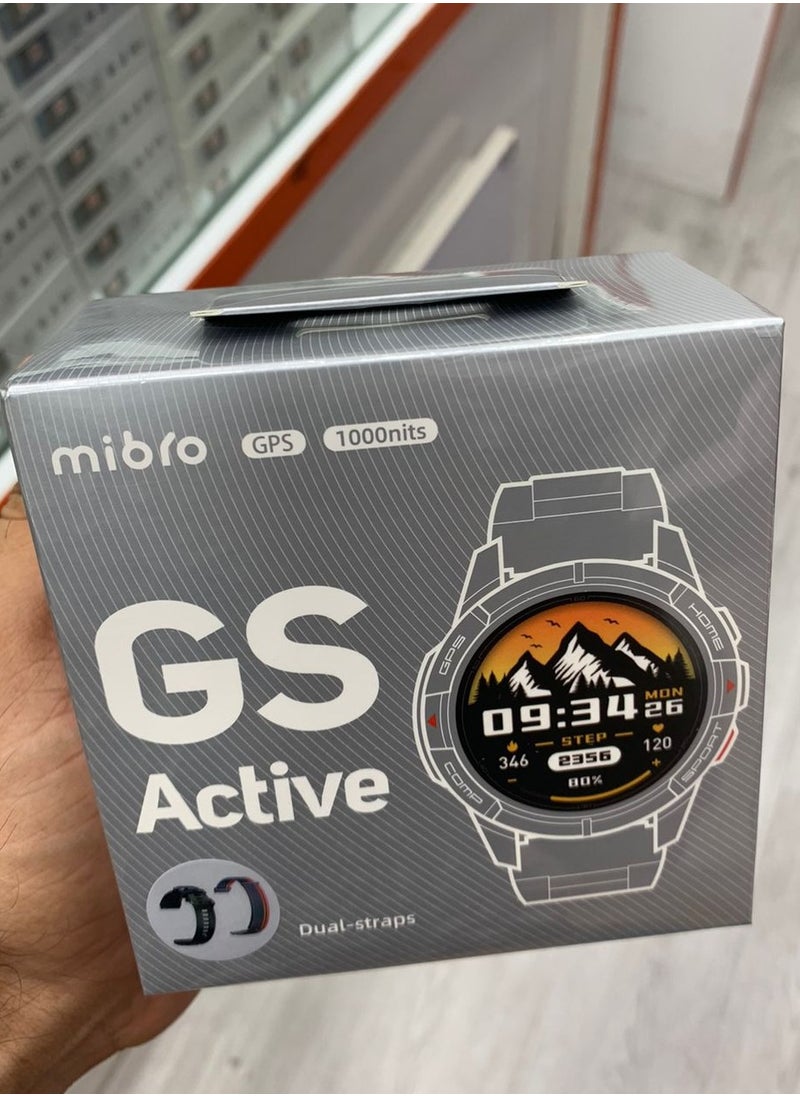 Mibro - GS Active Smartwatch 1.3 Inch AMOLED Display GPS Global Positioning System 10 Axis Motion Senor Seek Beats Seek Beats Exercise Algorithm 24-Hour Health Management Dual Strap (Gray) - Image 1