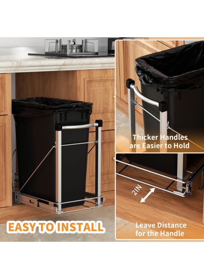 سحب القمامة يمكن الشريحة تحت مجلس الوزراء - مقبض فضي جريئ 41D × 28.5W × 41H سم غير متضمنة يمكن - Image 3