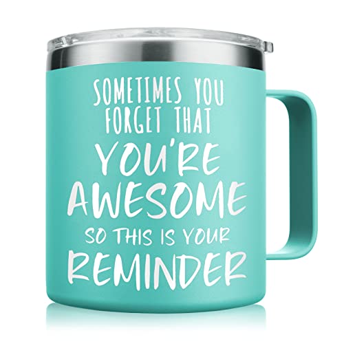NOWWISH Gifts for Her Sometimes You Forget Youre Awesome Coffee Mug Inspirational Gifts Thank You Appreciation Gifts for Coworker Teacher Mom Wife Sister  Green