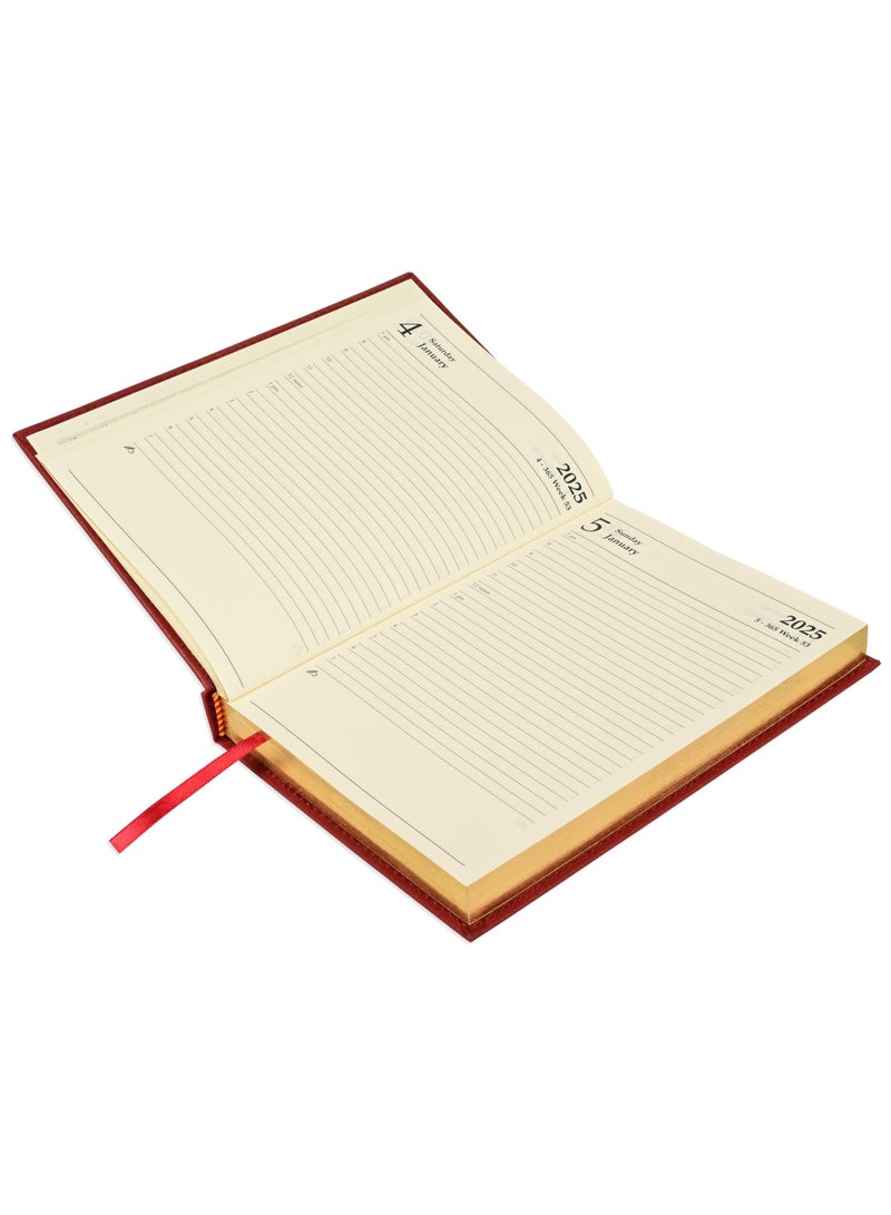 FIS FIS Golden A5 Diary 2025 (English) Maroon - FSDI26EG25MR  - Image 2