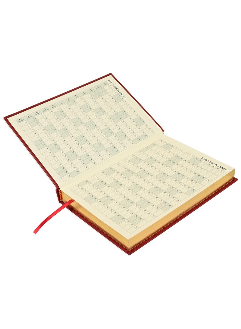 FIS FIS Golden A5 Diary 2025 (English) Maroon - FSDI26EG25MR  - Image 3