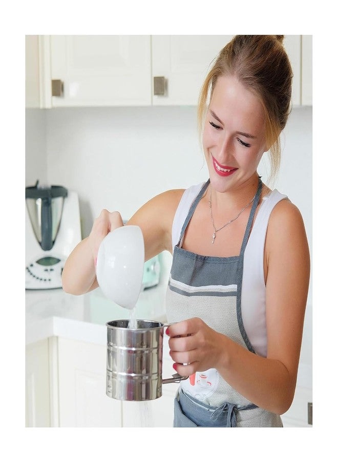 Hebezon Professional Stainless Steel Flour Sifter Large Capacity Hand Press Atta Chhani Fine Mesh Sieve for Bakery,Commercial Use Cocoa,Sugar,Dusting Coffee,Toppings Spice Sifting Kitchen Tool - Image 4