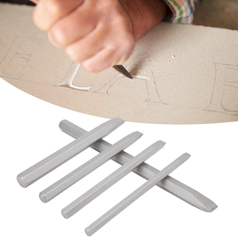 5Pcs Vanadium Alloy Steel Chisel Set for Wood Carving Concrete Drilling Cement Wall Stone - Image 3