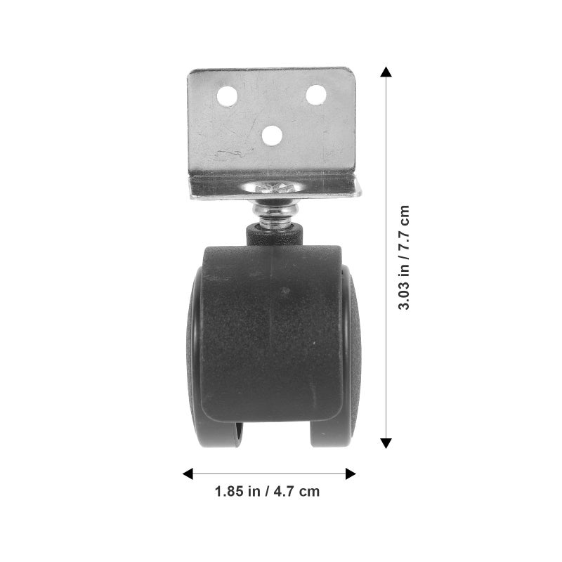 8Pcs Nylon Swivel Casters L Shaped Threaded Stem Furniture Wheels 1 5 Inch Without Brake - Image 3