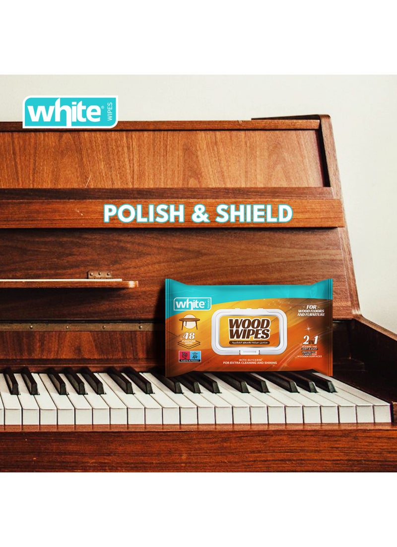 White Wood Cleaning Wet Wipes - 3 Packs of 48 Pulls | 144 Total Wipes; Quick & Easy Shine for Furniture, Cabinets & Wooden Surfaces; Cleans, Conditions & Protects Wood 3in1 - Image 5