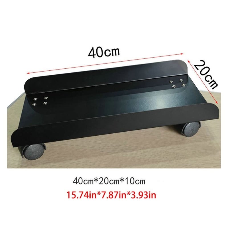 White PC Stand CPU Stand with 4 Mute Caster Wheels Mobile Holder for Computer Host Desktop Tower Case Cart - Image 3