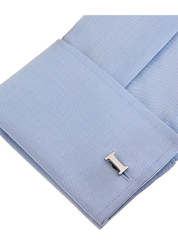 GROWSTEADY - Personalized Fashion English Letter I Shape Cufflinks Mens French Shirt Cufflinks For Wedding - Image 1