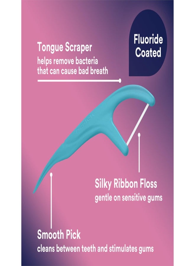 Dentek Floss Picks Comfort Clean Sensitive Gums Floss Picks, Soft & Silky Ribbon, 150 ct (Pack of 16) - Image 4