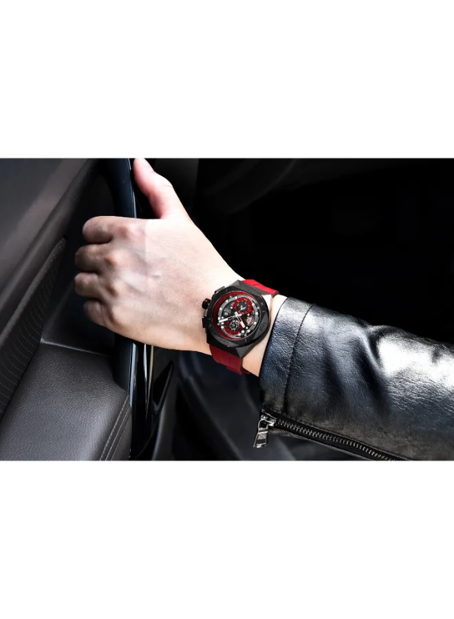 TSAR BOMBA Men's Rubber Analog Watch TB8801Q-02 - 316L Stainless Steel mm