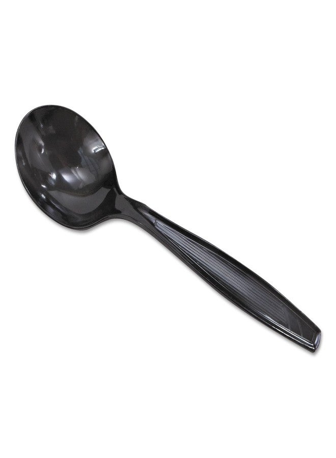 Georgia-Pacific Dixie 5.75" Heavy-Weight Polystyrene Plastic Spoons By GP PRO, Black, 1000 Count, SH517 - Image 1