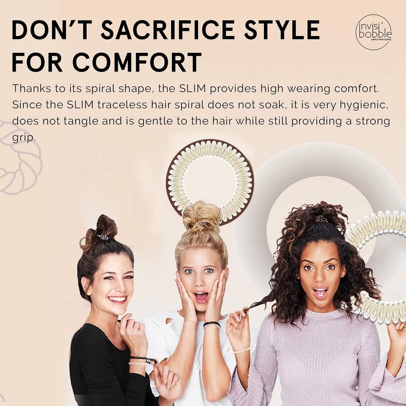 Invisibobble Slim Hair Ties in Stay Gold - Elegant Hair Ring for Comfortable Styling - Image 3