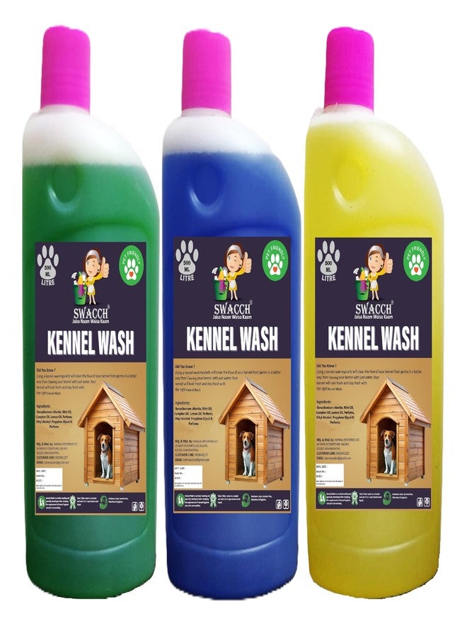 swacch Kennel Wash (500ml) (Combo Pack of 3) Mogra, Lemon & Lavender I Pet Stain & Odour Remover I Pet Floor Cleaner Liquid I Dog and Cat Friendly - Image 1