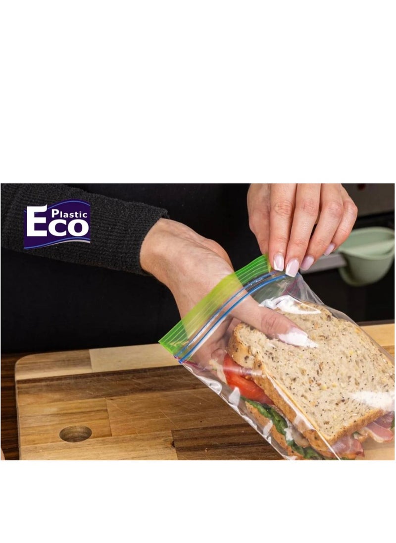 ECO Plastic - 30 Pieces Zipper Lock Bag Set Clear 25x12cm  Disposable Sandwich Bag - Image 1