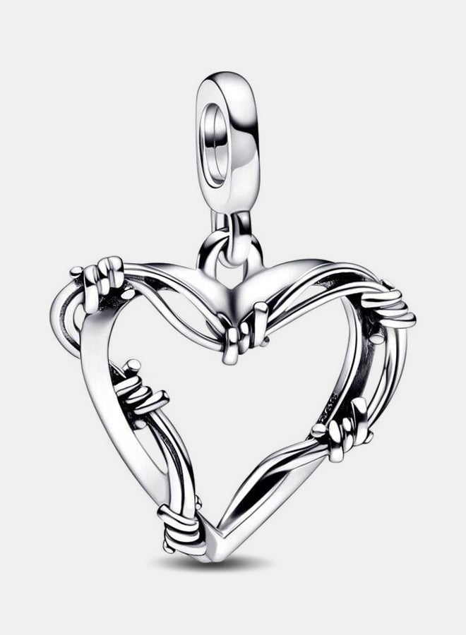 باندورا ميدالية من الفضة الإسترليني على شكل قلب من الأسلاك الشائكة