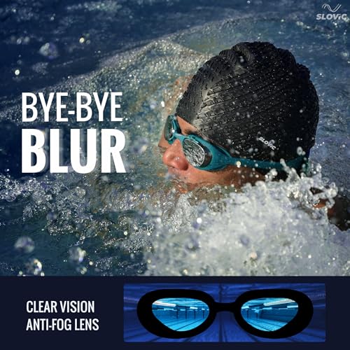 SLOVIC Swimming Goggles for Man [Blue] | Swimming Goggles for Women | Anti-Fog & UV Protected Swimming Glasses for Men & Women | Unisex Swimming Accessories | Leaf-Proof Goggle with Adjustable Straps - Image 3