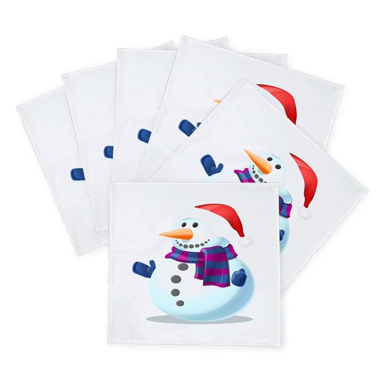 Khakee مناديل طاولة حرير بموضوع عيد الميلاد 6 قطع 10x10 لتزيين عيد الميلاد زينة عيد الميلاد هدية عيد الميلاد xmas21244 - Image 2