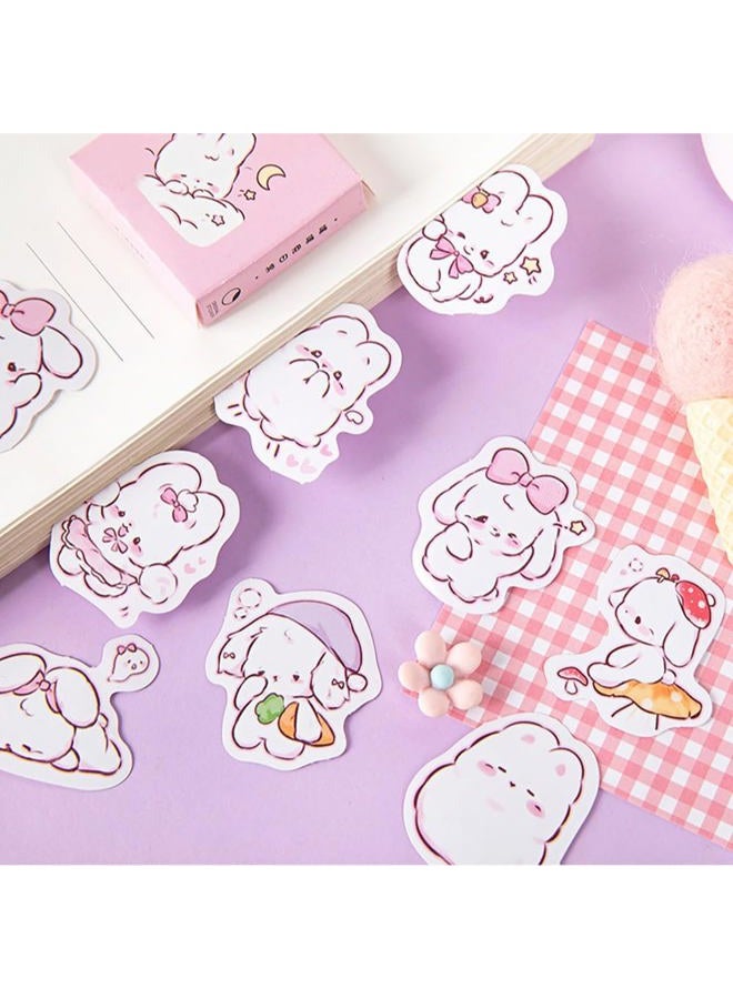 Obujopal 45Pcs Small Cute Rabbit Stickers for Scrapbooking Journaling Planners Water Bottle Laptop Collage Envelope Phone Case DIY Art Crafts Decoration - Image 2