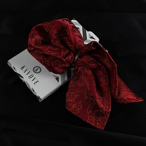Kovove Red Floral Pocket Square For Men - Image 2