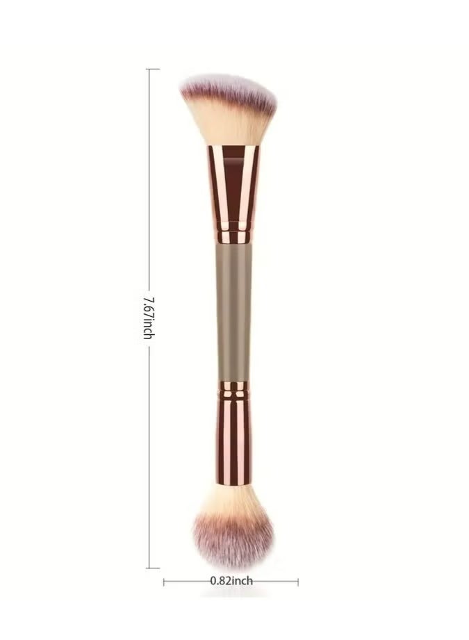 Gecomo Double Ended Foundation Makeup Brushes Perfect for Applying Liquid Powder and Concealer Multifunctional Face Contour Highlight Powdr Brush - Image 3