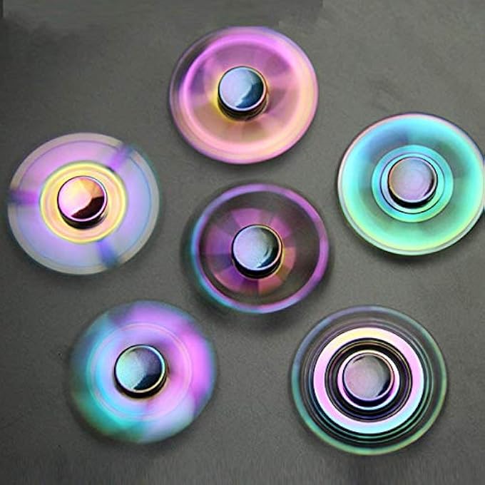 LNCOJOLM Rainbow Fidget Spinners Pack Stress Relief Toy, Metal Handheld Fingertip Gyro for Kid Adult, Fidget Sensory Desk Toy Gadget for Office, Birthday Gift Classroom Rewards - Image 4