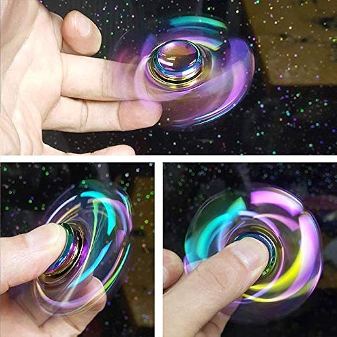 LNCOJOLM Rainbow Fidget Spinners Pack Stress Relief Toy, Metal Handheld Fingertip Gyro for Kid Adult, Fidget Sensory Desk Toy Gadget for Office, Birthday Gift Classroom Rewards - Image 3