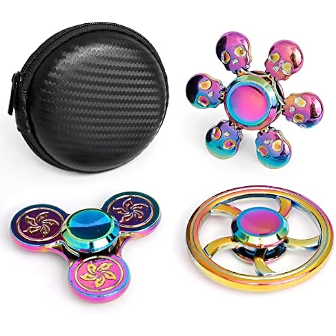 LNCOJOLM Rainbow Fidget Spinners Pack Stress Relief Toy, Metal Handheld Fingertip Gyro for Kid Adult, Fidget Sensory Desk Toy Gadget for Office, Birthday Gift Classroom Rewards - Image 1