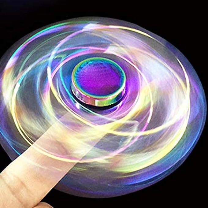 LNCOJOLM Rainbow Fidget Spinners Pack Stress Relief Toy, Metal Handheld Fingertip Gyro for Kid Adult, Fidget Sensory Desk Toy Gadget for Office, Birthday Gift Classroom Rewards - Image 2