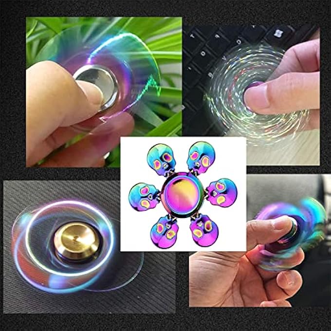 LNCOJOLM Rainbow Fidget Spinners Pack Stress Relief Toy, Metal Handheld Fingertip Gyro for Kid Adult, Fidget Sensory Desk Toy Gadget for Office, Birthday Gift Classroom Rewards - Image 5