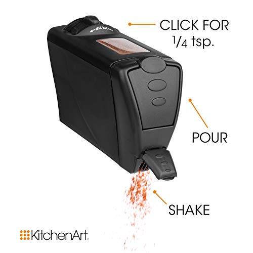 KitchenArt Kitchen Art Select-A-Spice Auto-Measure Pro Carousel 12 Compartments Spice Rack, Black 9.5 x 9.5 x 6.5 inches - Image 5