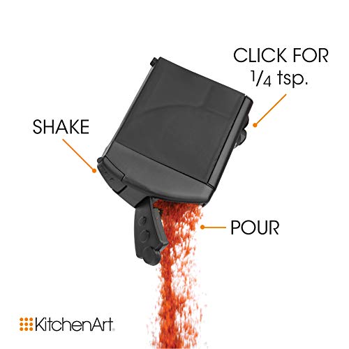 KitchenArt Kitchen Art Select-A-Spice Auto-Measure Pro Carousel 12 Compartments Spice Rack, Black 9.5 x 9.5 x 6.5 inches - Image 4