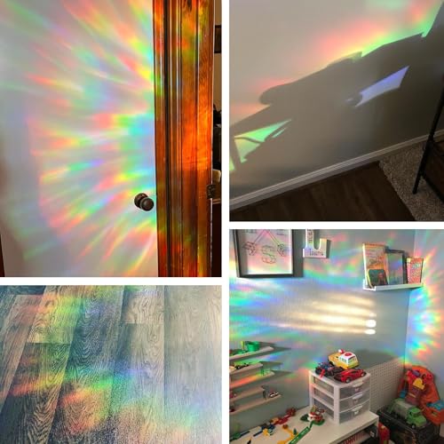 DELLAN Window Decals to Prevent Birds Strikes, DELLAN 42 Anti-Collision Rainbow Window Clings, Bird Deflectors Stickers for Glass Windows (StarRound) - Image 3