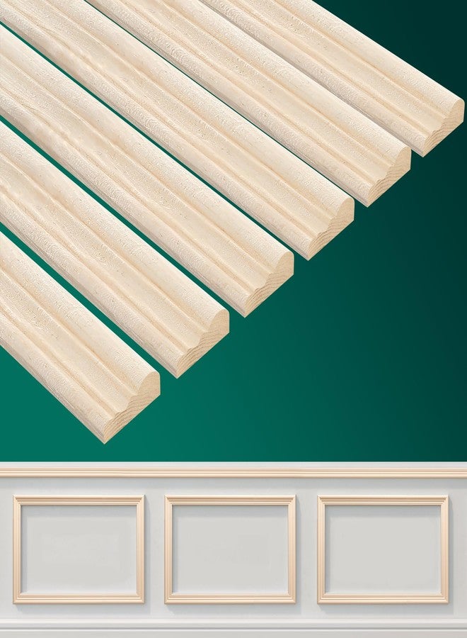 Cinnvoice 12 Pcs Wall Molding Trim, Split Wood Slats Mouldings Unfinished Fluted Wooden Panel Wood Trim Molding Decorative for DIY Door, Wall, Table, Cabinet (15.8×0.9×0.3 Inch) - Image 1
