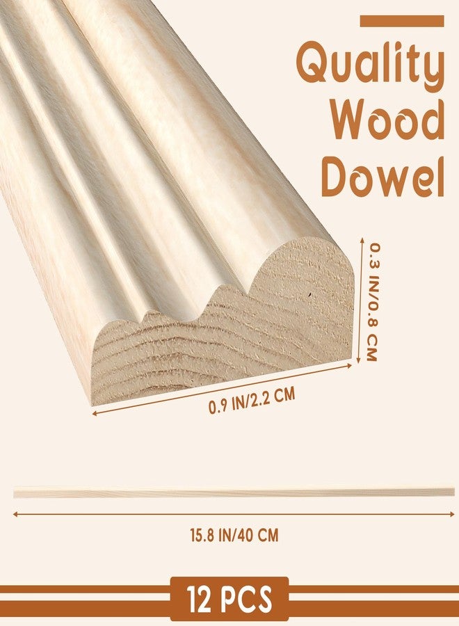Cinnvoice 12 Pcs Wall Molding Trim, Split Wood Slats Mouldings Unfinished Fluted Wooden Panel Wood Trim Molding Decorative for DIY Door, Wall, Table, Cabinet (15.8×0.9×0.3 Inch) - Image 2