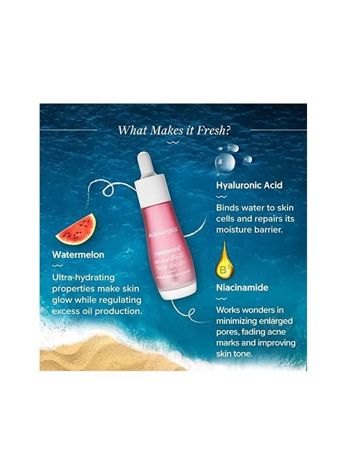 Aqualogica - Aqualogica Radiance+ Concentrate Face Serum With Watermelon & Niacinamide For Radiant Look, 30ml - Image 1