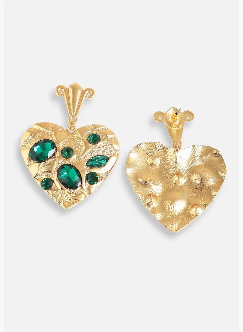 SOHI Gold Plated Designer Stone Party Drop Earring For Women