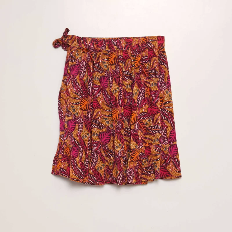 Kiabi Short Wrap-Effect Skirt White