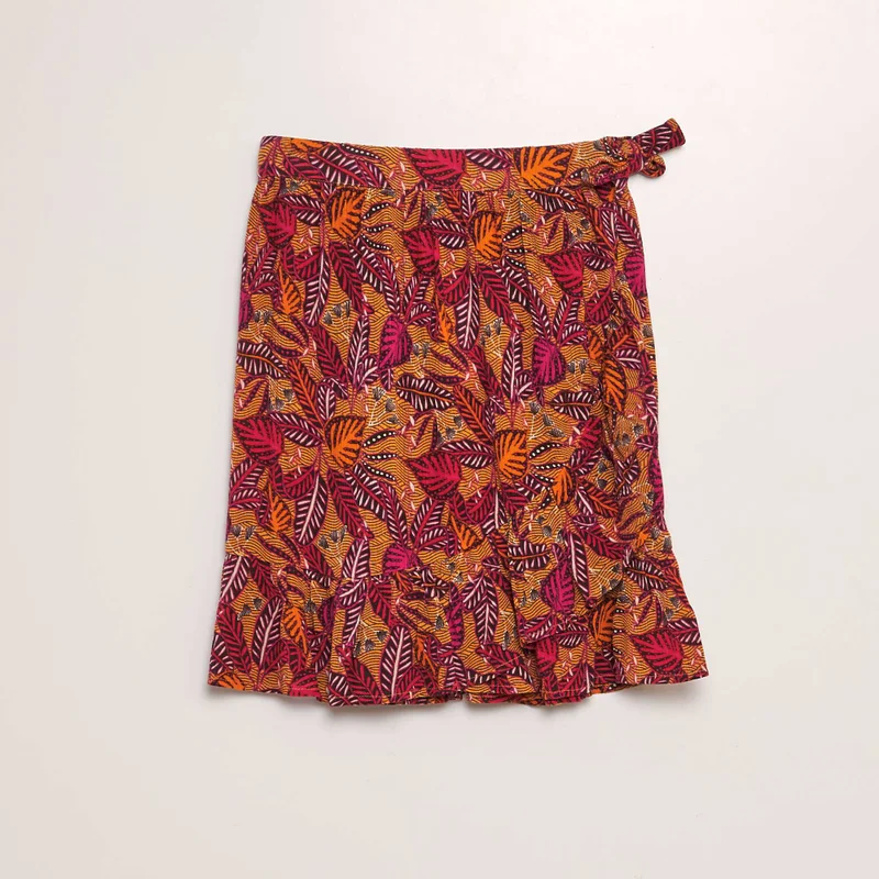 Kiabi Short Wrap-Effect Skirt White