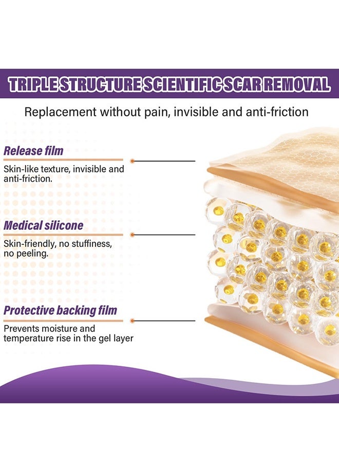 Silicone Scar Sheets for Surgical Scars - Seamless Medical Grade Silicone Scar Tape for C Section, Tummy Tuck Tape - Silicone Skin Patches After Surgery Must Haves - Image 3
