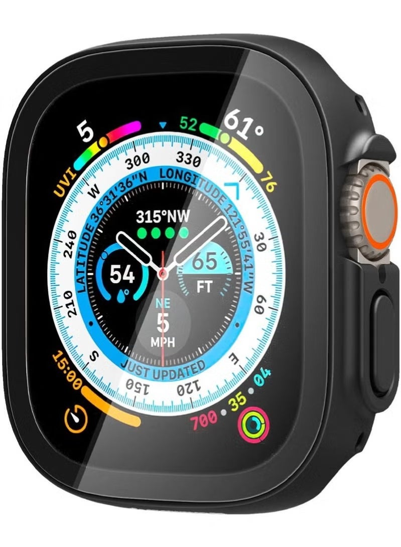 ACLIX Thin Fit 360 Apple Watch Ultra 2 / Apple Watch Ultra (49mm) Case with Built-in Tempered Glass Screen Protector - Black - Image 2