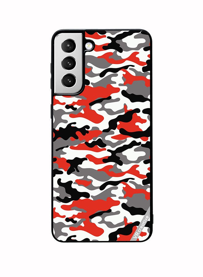 VR CREATIVE Protective Case Cover For Samsung Galaxy S22 Plus 5G Pink Camouflage Military Pattern Design Multicolour - Image 1