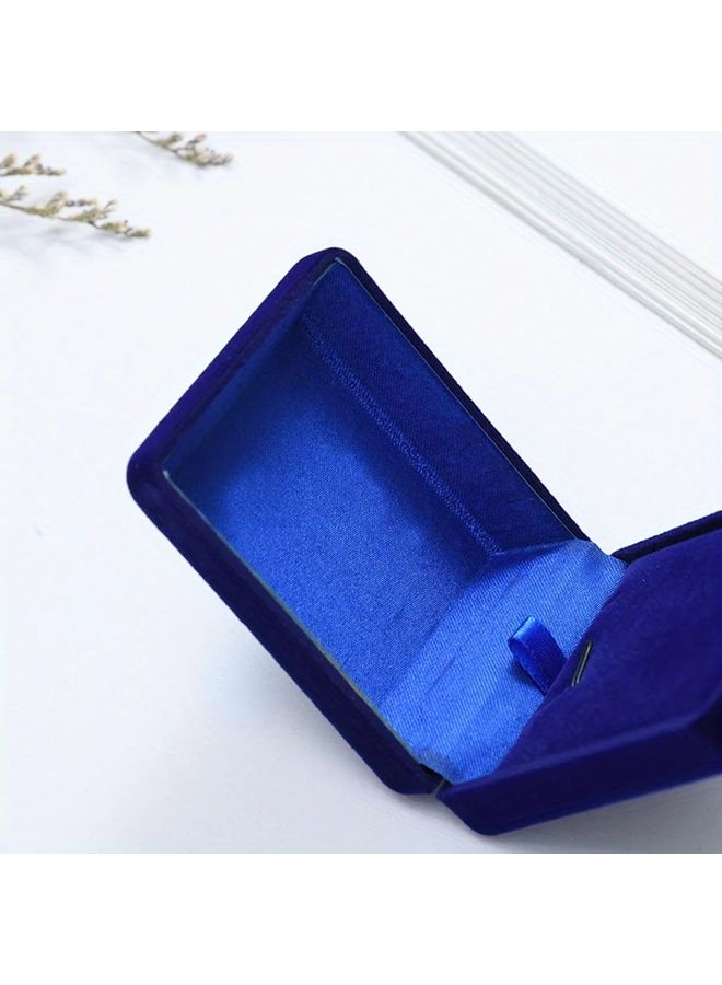 Blue Velvet Jewelry Box Organizer 3x2 4x1 2 Inch for Trinkets Valentine Gifts 1pc - Image 5