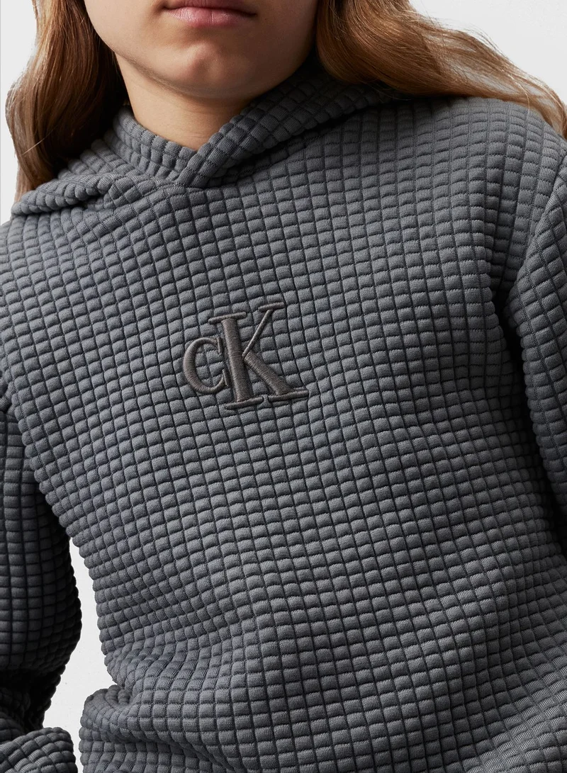 Calvin Klein Jeans Youth Logo Quilted Hoodie