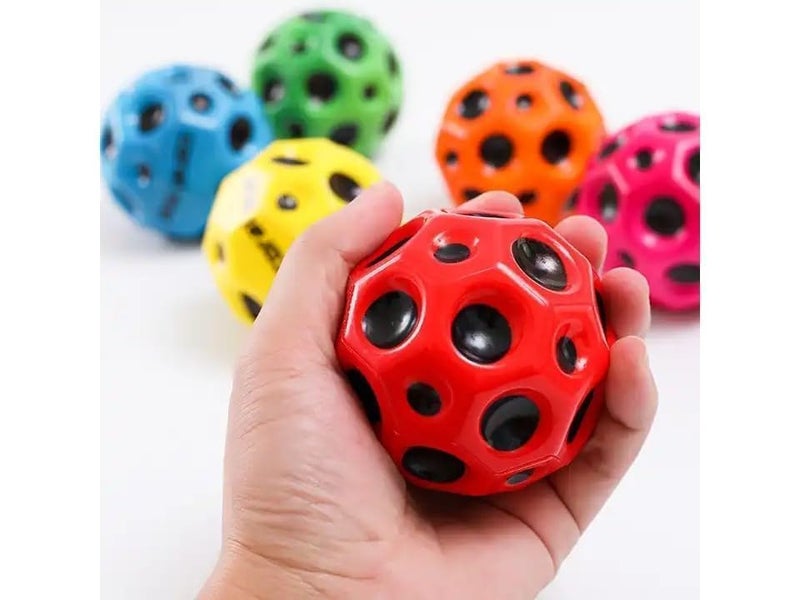 DMDENT Rubber Moon Ball Bouncy Coral Kickball Anti Stress Super High Bouncing Ball, Super Hot Moon Ball and Space for Kids and Adults,Improve Hand-Eye Coordination Bubble (Pack of 2) - Image 1
