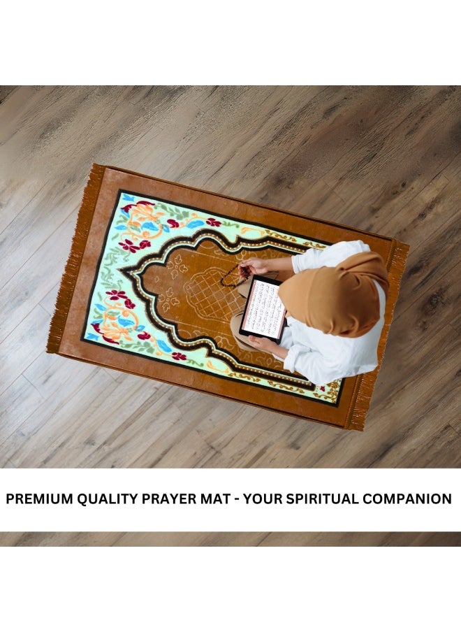 Feelings Feelings Prayer Mat | Soft and Comfortable Islamic Janamaz | Foldable & Portable Design | Premium Quality Prayer Rug for Home, Mosque, or Travel - 70x110 cm  - Image 4