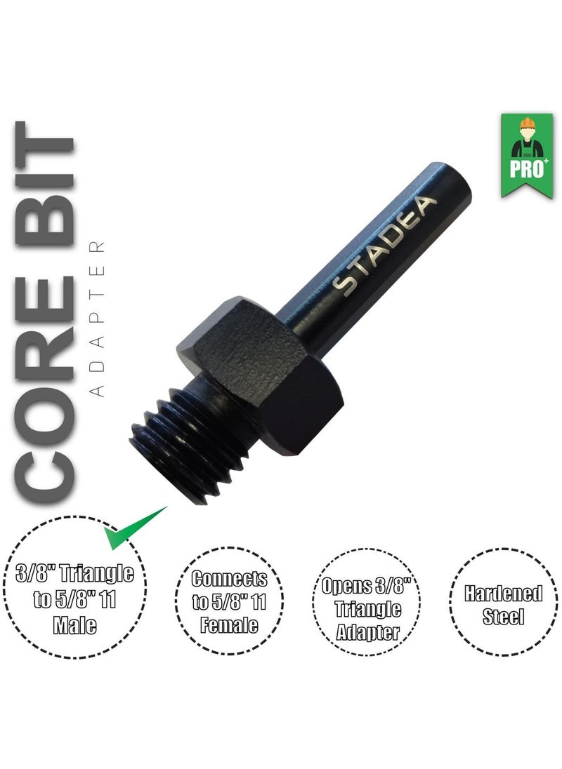 STADEA Stadea ADC105K Core Drill Bit Adapter for Threaded Diamond Hole Saw Core Drill Bit - 3/8" Triangle to 5/8" 11 Male  - Image 3