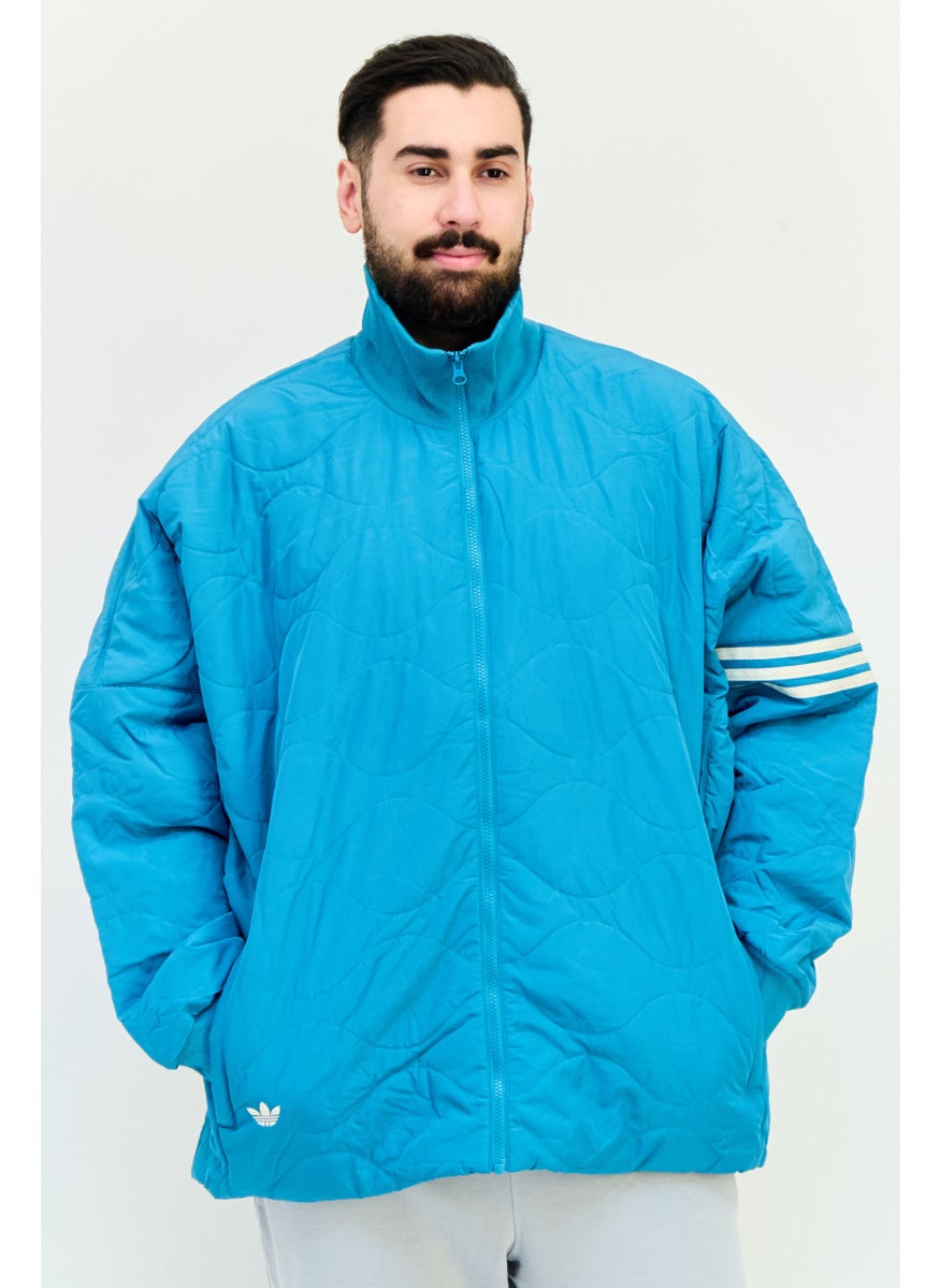 adidas Originals Men Sportswear Fit Embroidered Logo Outdoor Jacket, Turquoise  - Image 1