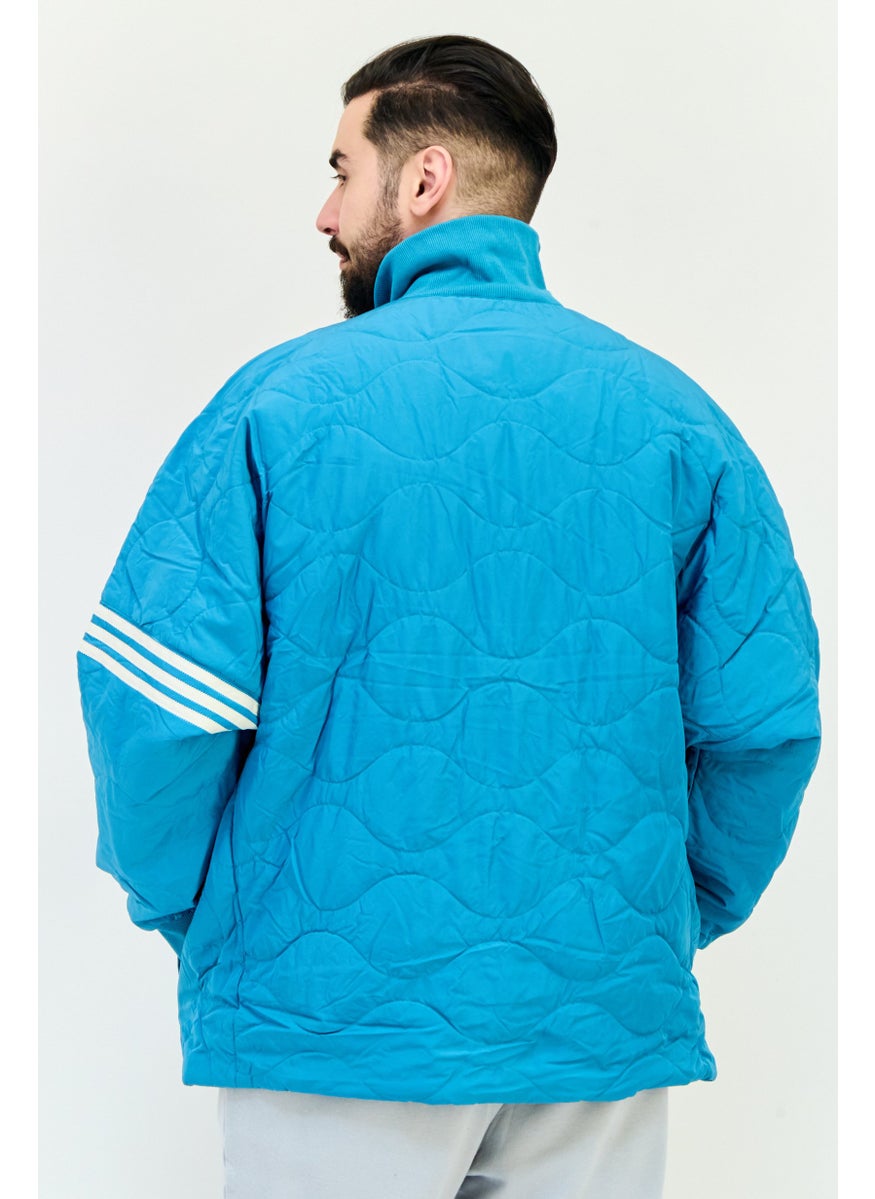 adidas Originals Men Sportswear Fit Embroidered Logo Outdoor Jacket, Turquoise  - Image 3