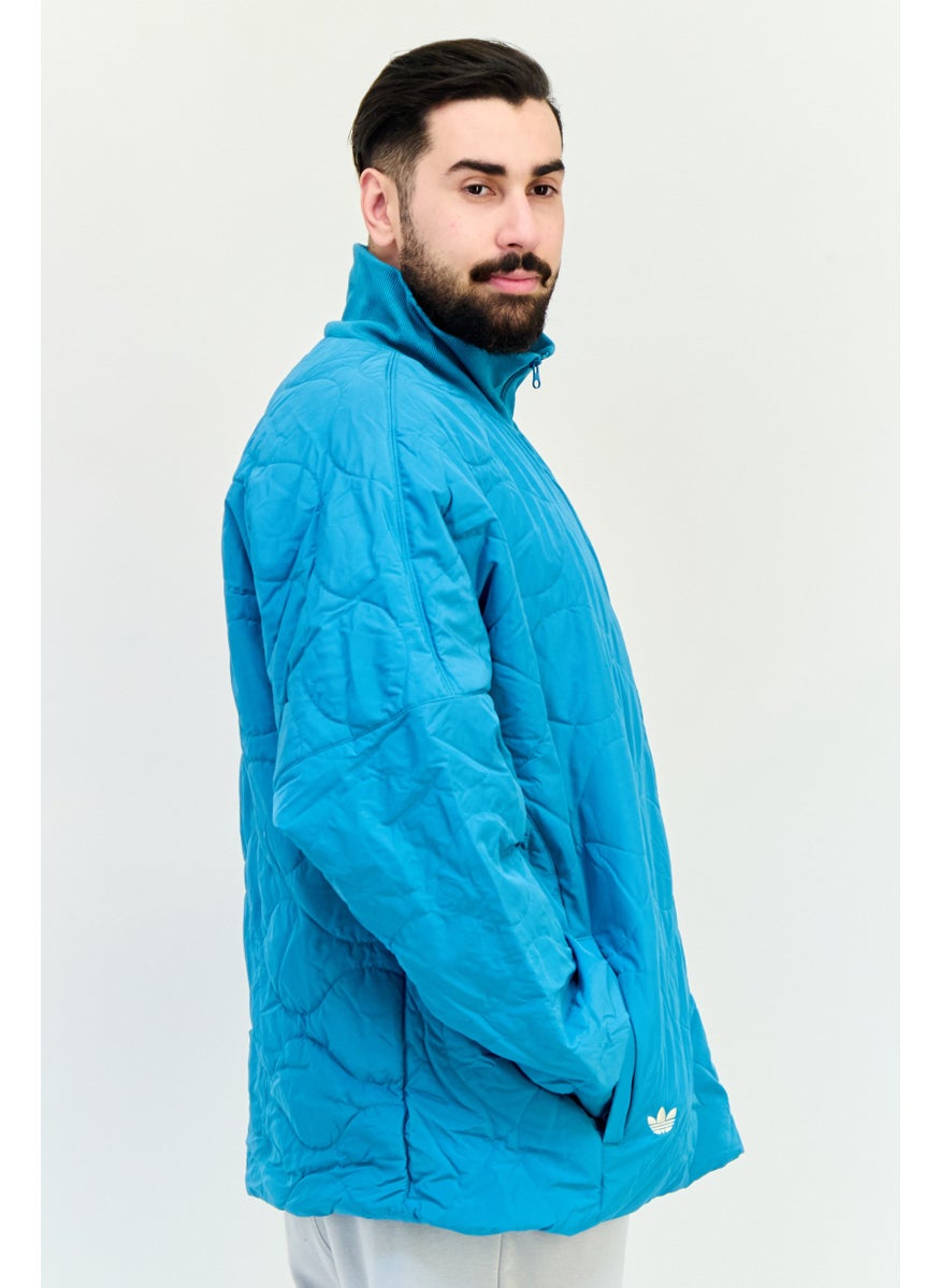 adidas Originals Men Sportswear Fit Embroidered Logo Outdoor Jacket, Turquoise  - Image 2